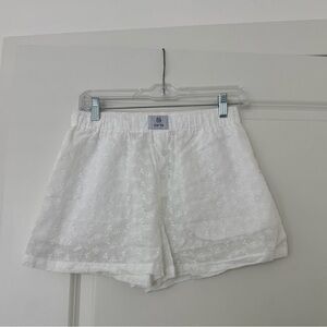 Parke 100% Cotton White Eyelet Boxer Shorts